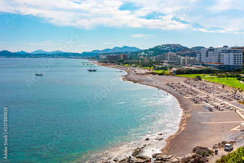 Faliraki coastline, Rhodes island, Greece © Mistervlad