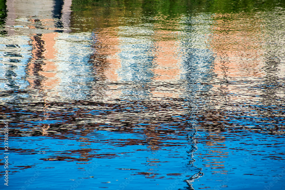 Abstract background with the reflection of the house in the water Abstract background with the reflection of the house in the water