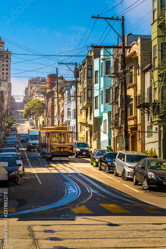 Obraz na plátně San Francisco cable car in california