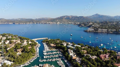 Aerial view, flight to Santa Ponca and the marina, Mallorca, Spain photo
