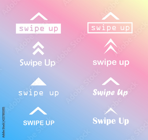 White swipe up set instagram stories  vector. Instagram stories icon. Instagram stories  swipe button