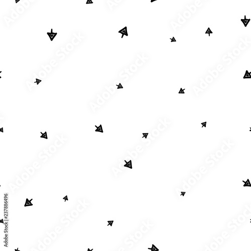 Hand drawn icon with seamless pattern for decorative design. Arrow down direction icon vector design.
