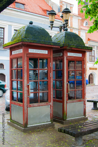 Two telephone booths