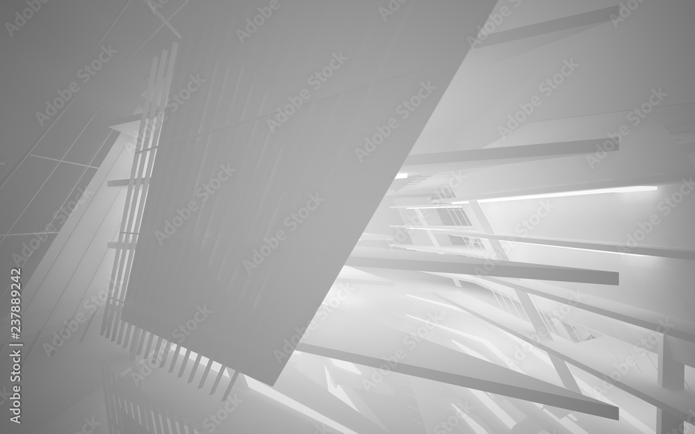 Abstract white interior of the future. 3D illustration and rendering Abstract white interior of the future. 3D illustration and rendering