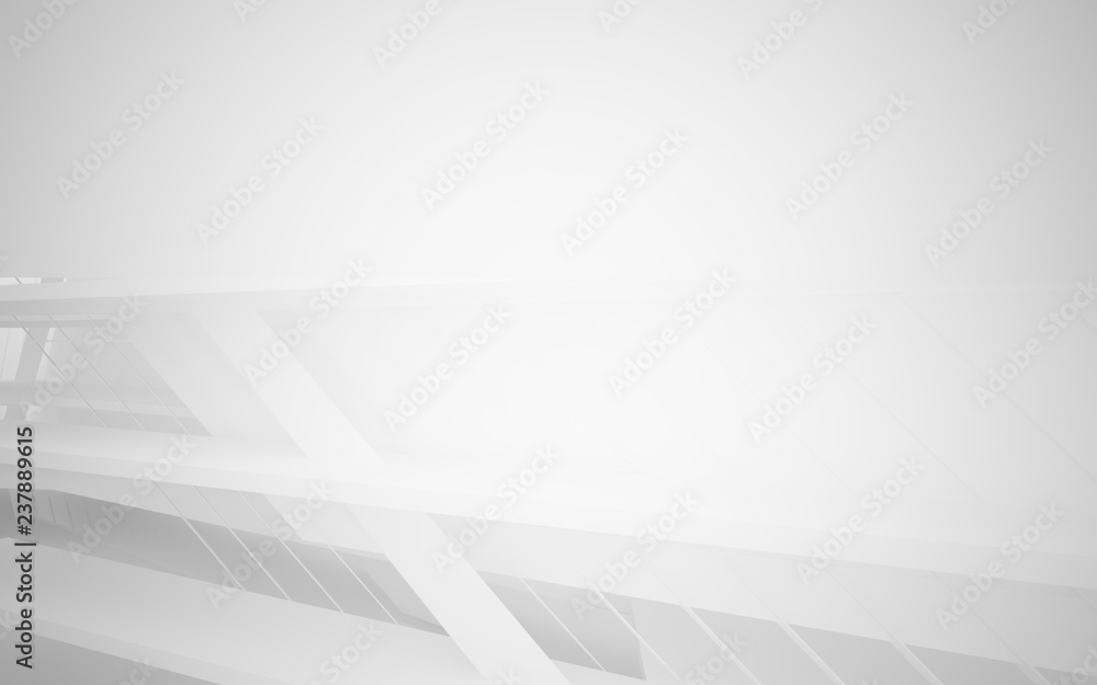 Abstract white interior of the future. 3D illustration and rendering Abstract white interior of the future. 3D illustration and rendering