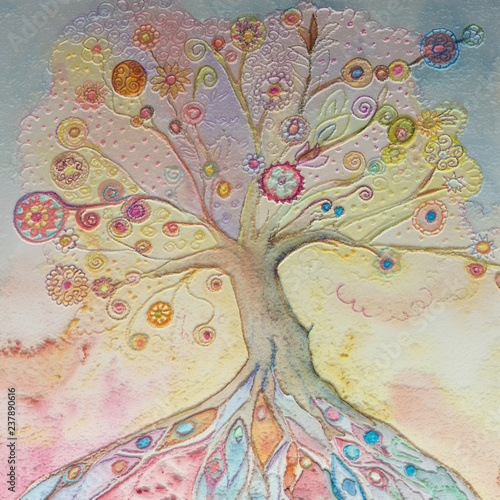 Photography Tree of life in bas relief