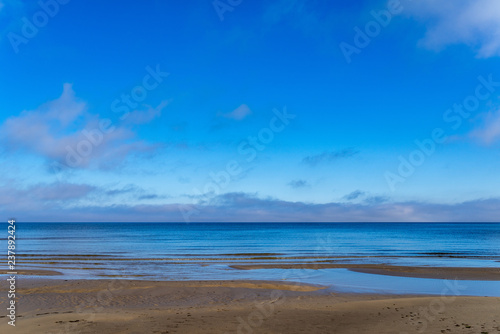 empty sea beach with sand dunes