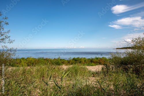 empty sea beach with sand dunes