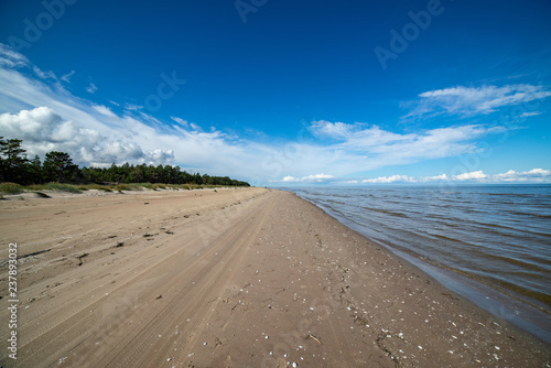empty sea beach with sand dunes