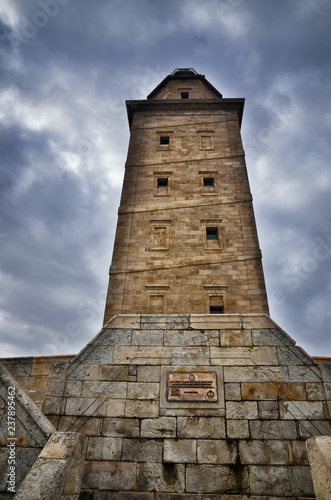 The Tower of Hercules, is an ancient Roman lighthouse near the city of A Coruña, in the North of Spain photo