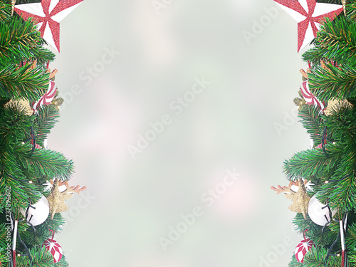 Christmas gift and tree on a white. Preparation for writing the text.