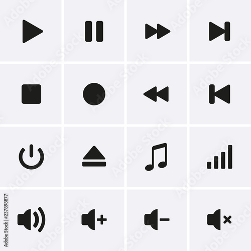 Media Player Icons. Vector