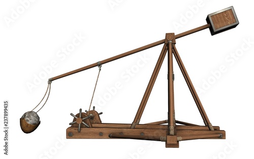 Foto balista, catapult, 3d visualization, illustration