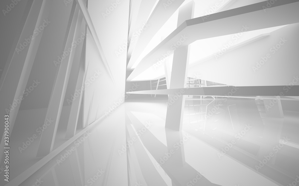 Abstract white interior of the future, with neon lighting. 3D illustration and rendering Abstract white interior of the future, with neon lighting. 3D illustration and rendering