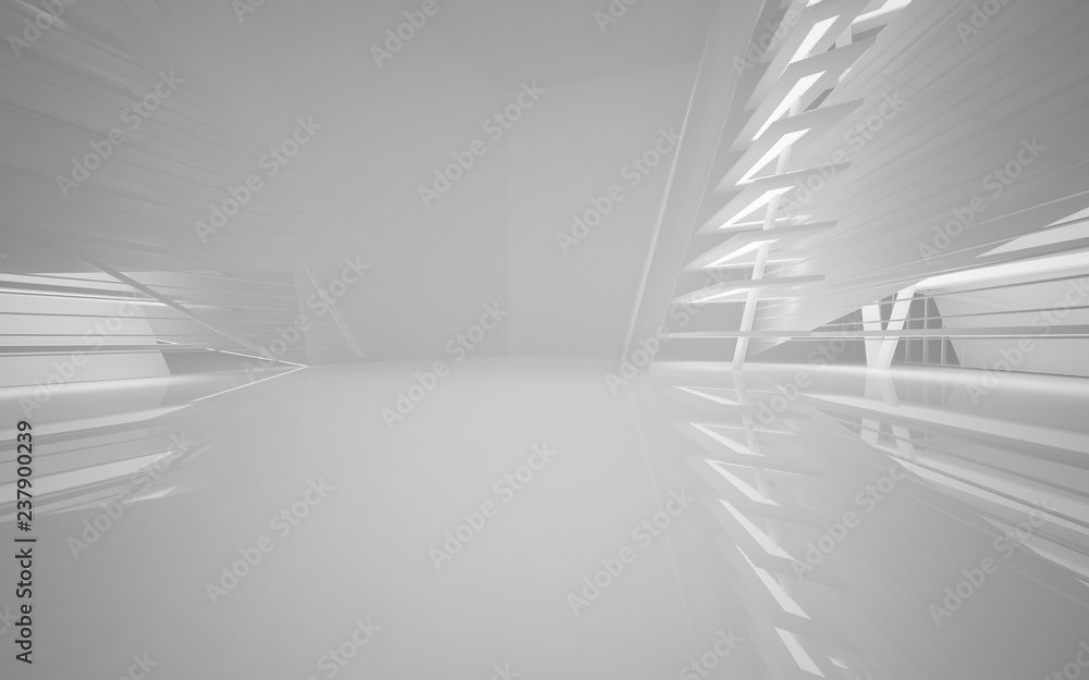 Abstract white interior of the future, with neon lighting. 3D illustration and rendering Abstract white interior of the future, with neon lighting. 3D illustration and rendering