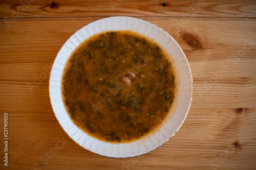 Black Cabbage Soup aka Kara Lahana Çorbası, Traditional Soup from Turkey. photo