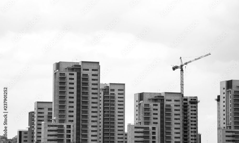 Panoramic view of New Neighborhood - Concept of Modern Residenti Panoramic view of New Neighborhood - Concept of Modern Residenti
