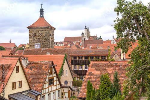 Roofs in the medieval town Rothenburg ob der Tauber