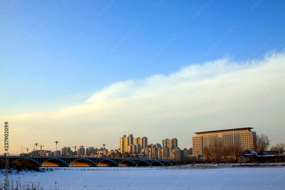 north China city architecture in the winter
