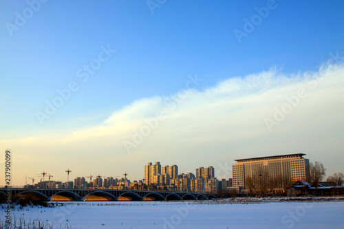 north China city architecture in the winter