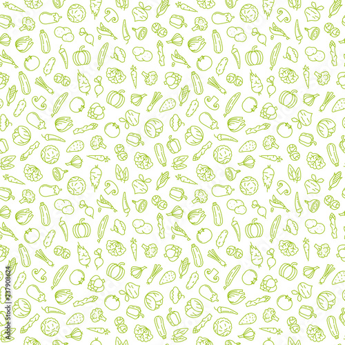 Seamless vegetables icons background