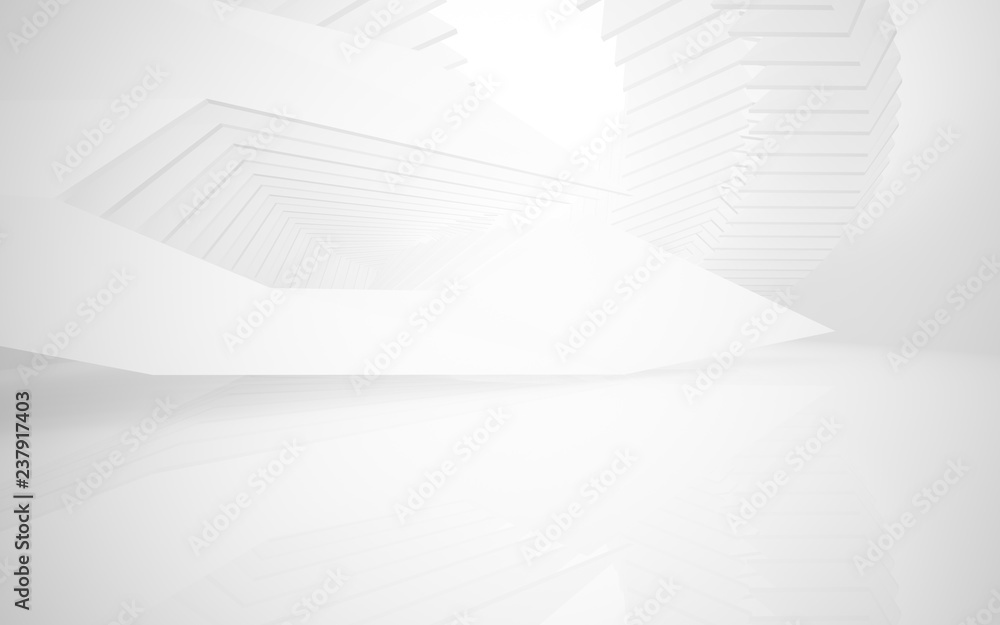 Naklejka premium Abstract white interior of the future. 3D illustration and rendering
