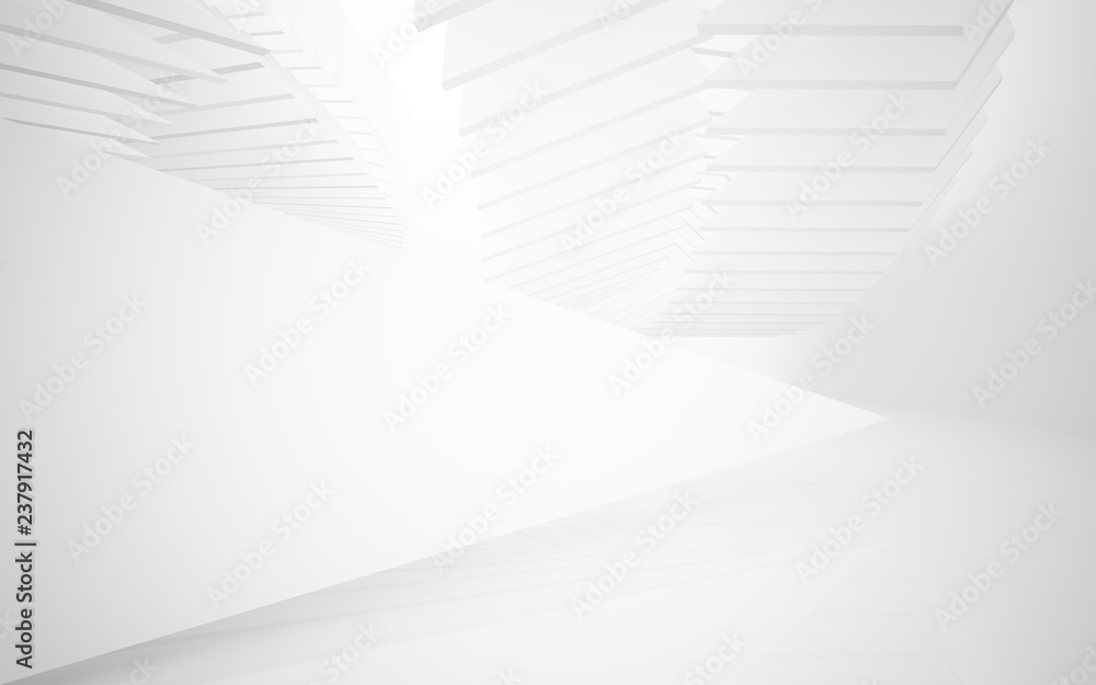 Abstract white interior of the future. 3D illustration and rendering Abstract white interior of the future. 3D illustration and rendering