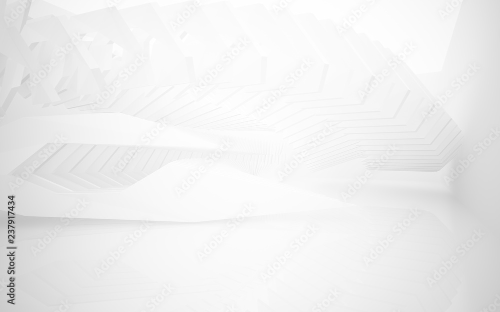 Naklejka premium Abstract white interior of the future. 3D illustration and rendering