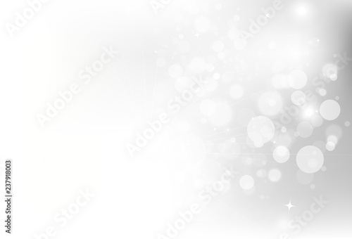 Silver, stars Bokeh glowing glitter sparkle decoration for Christmas concept, celebration holiday abstract background vector illustration