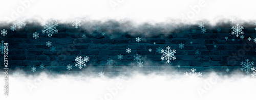 Blue sparkling background with stars. Blue bokeh background with snowflakes. Empty winter background, snowy, celebratory.
