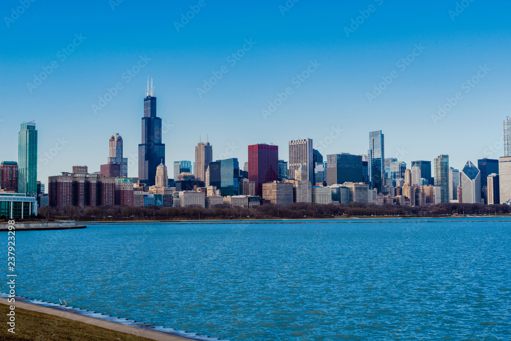 Fototapeta premium Chicago skyline w ciągu dnia