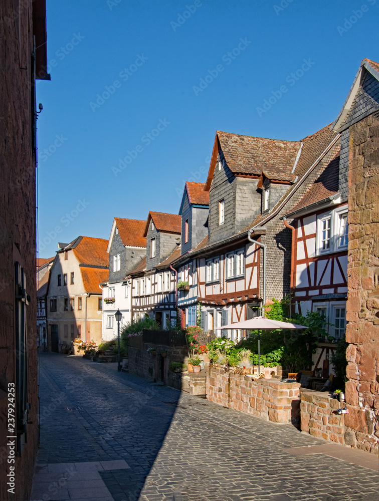 Fachwerkhäuser in der Altstadt von Büdingen, Wetterau, Hessen, Deutschland 