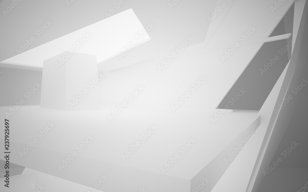 Abstract white interior of the future, with neon lighting. 3D illustration and rendering Abstract white interior of the future, with neon lighting. 3D illustration and rendering