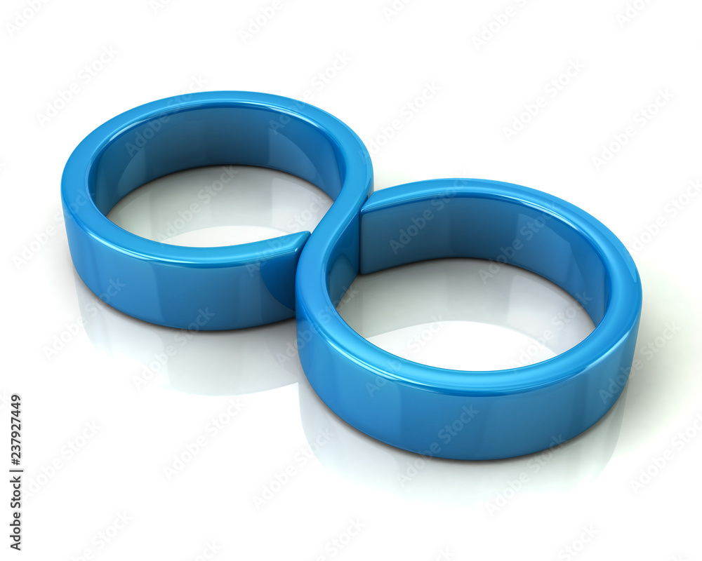 Blue infinity symbol icon 3d illustration Blue infinity symbol icon 3d illustration