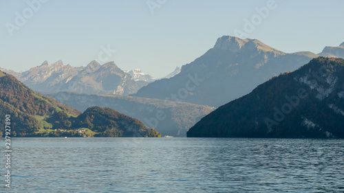 Mountain view on the lake of Luzern