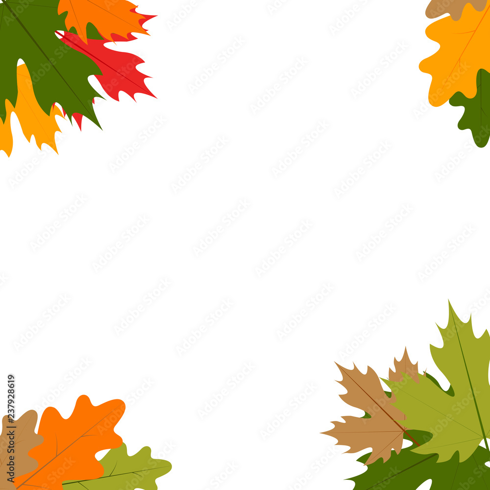 Autumn leaves wallpaper on white background, Vector hand draw illustration Autumn leaves wallpaper on white background, Vector hand draw illustration