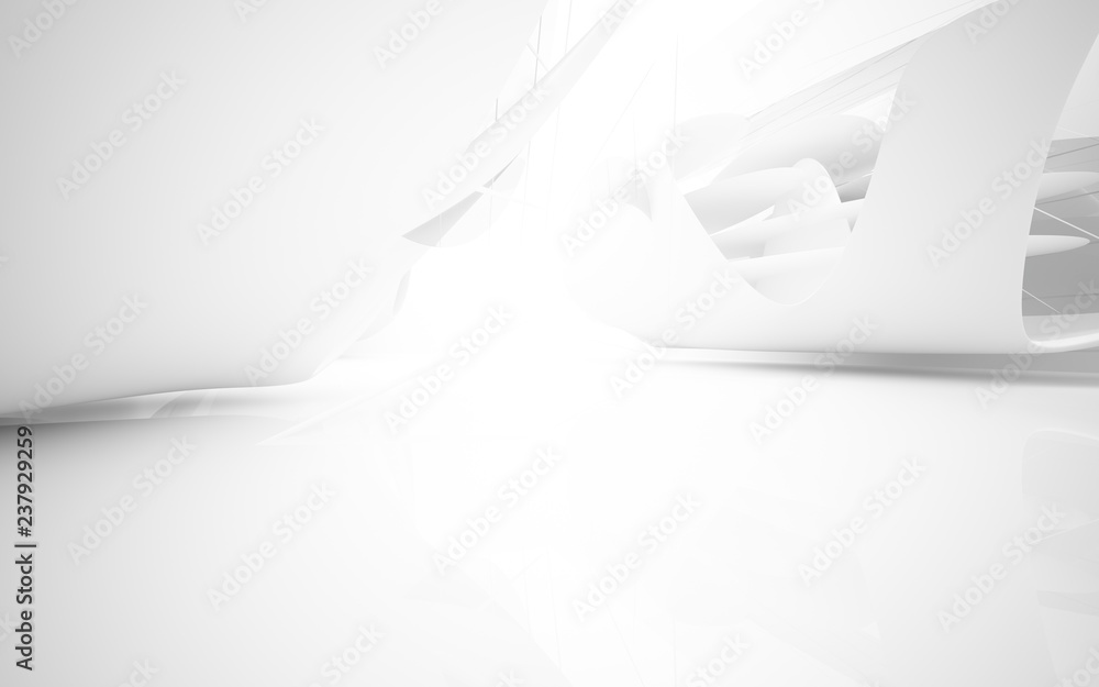 White smooth abstract architectural background. 3D illustration and rendering White smooth abstract architectural background. 3D illustration and rendering