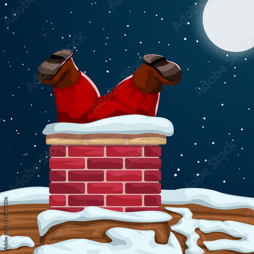 santa stuck in chimney
