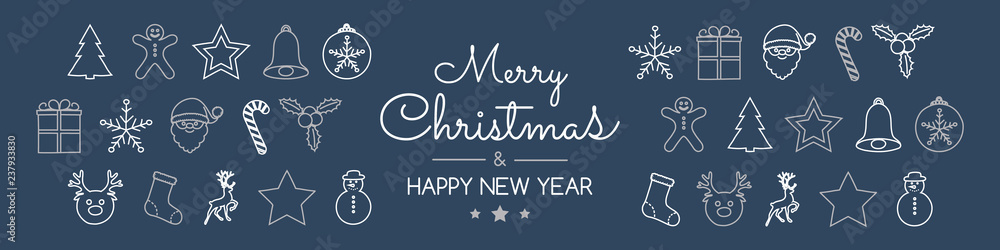 Christmas card in retro style with hand drawn elements. Vector. Christmas card in retro style with hand drawn elements. Vector.