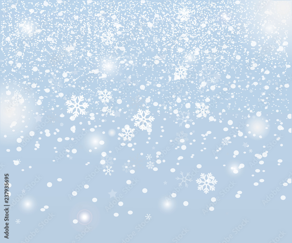 Christmas, Snowy background Realistic falling snowflakes snowdrift for winter and new year holidays