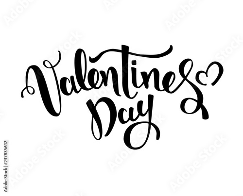 Valentines day vector card. Happy Valentines Day lettering on a white background. Vector Illustrations