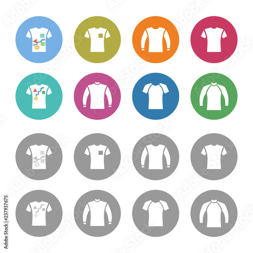 Sweater, sweatshirt, t-shirt icon set
