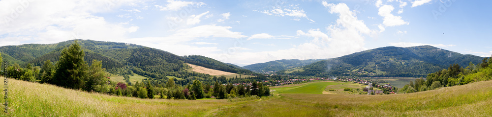 Naklejka premium Mountain landscape near Zywiec
