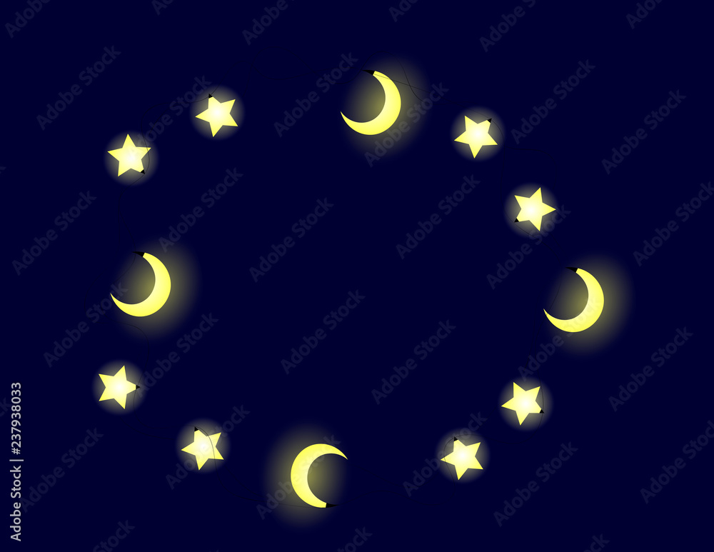 Naklejka premium Christmas garland vector illustration