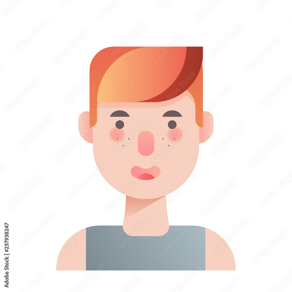Teenage boy gradient illustration
