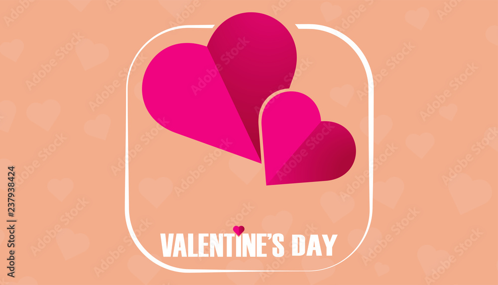 Valentines Day Abstract Vector Greeting Card Background