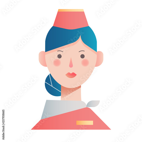 Air hostess gradient illustration