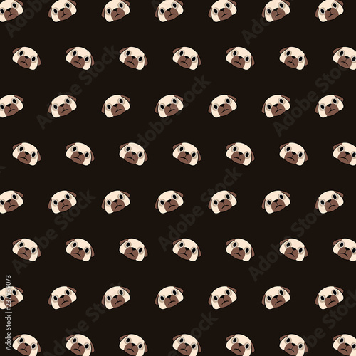 Fototapeta Naklejka Na Ścianę i Meble -  Pug - emoji pattern 49