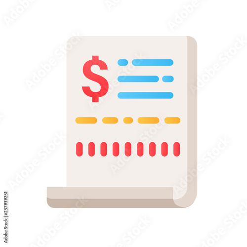 Receipt flat illustration