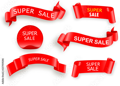 Big Sale Banner.Super Sale Banner Ribbon. Vector Illustration photo